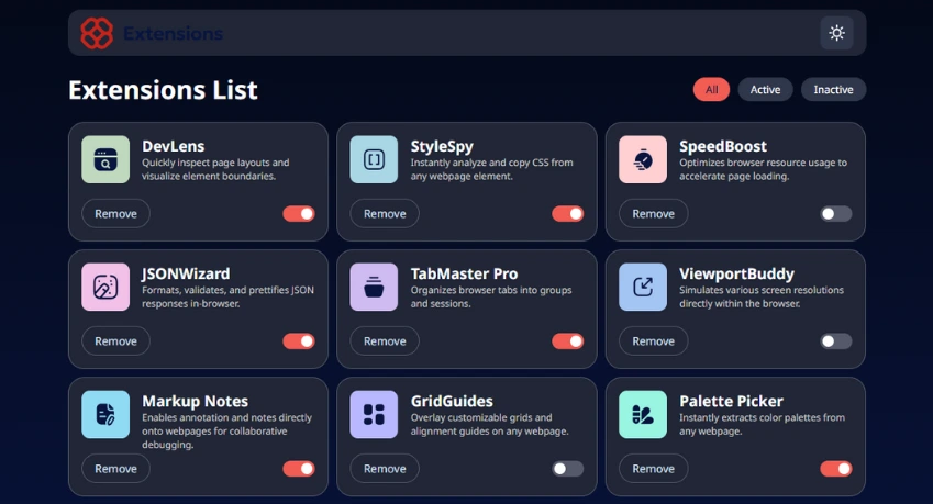Browser Extensions Manager